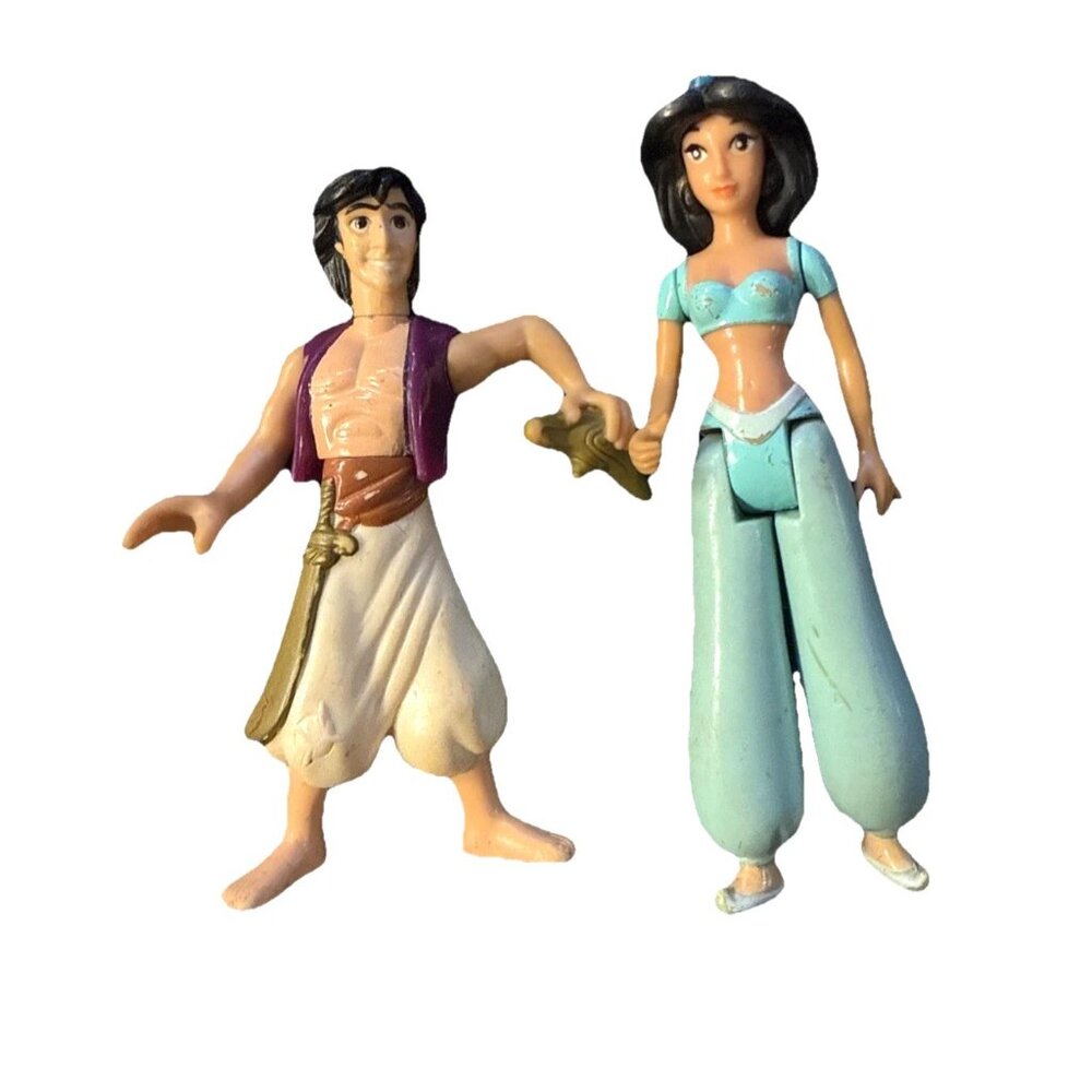 2 Vintage Mattel Disney Aladdin Movie 1992 JASMINE Action Figures Toy 5" - Picture 1 of 4